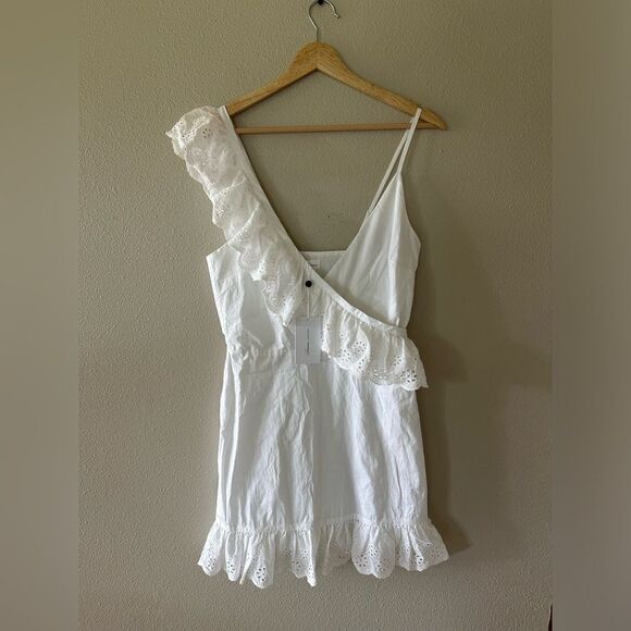 NWT Lovers + Friends Eyelet White Cotton Mini Dress Size M - Picture 4 of 8